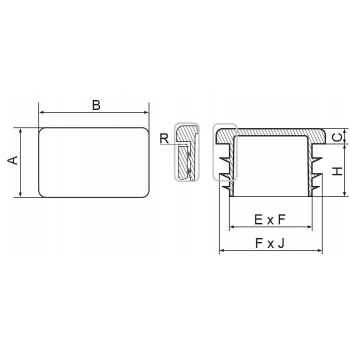 Zaślepki do profilu 20 x 50 mm